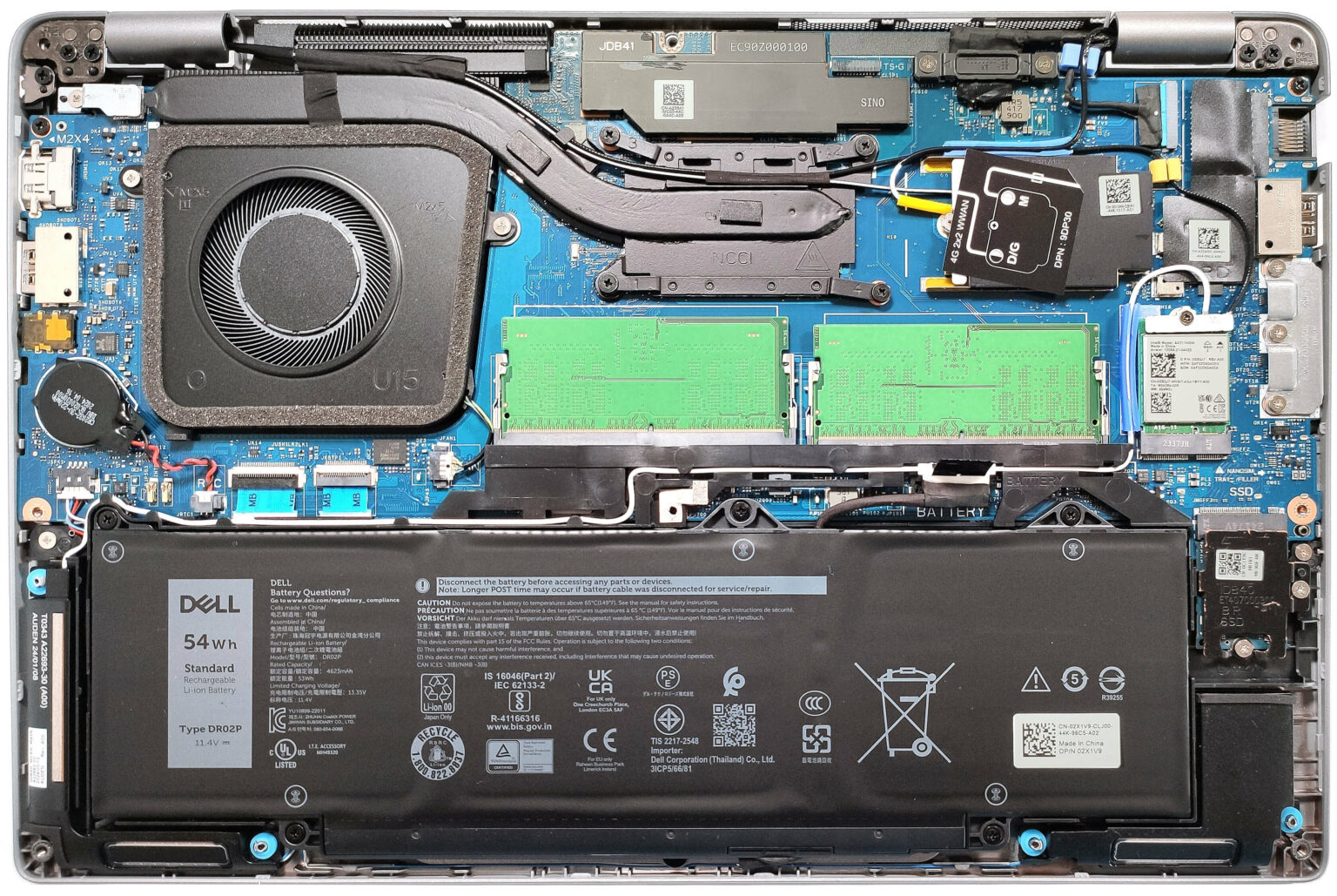 Internal Photo of Dell Latitude E5450, E5470, E7450, E7470, trackpoint backlit UK keyboard original (Latitude 5450)